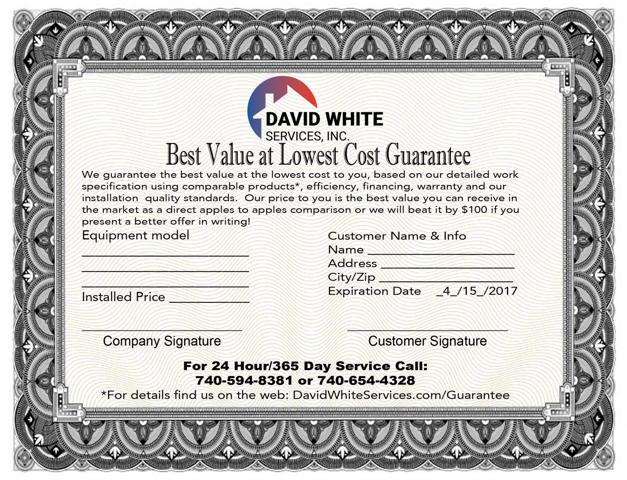 HVAC Air Conditioning guarantee